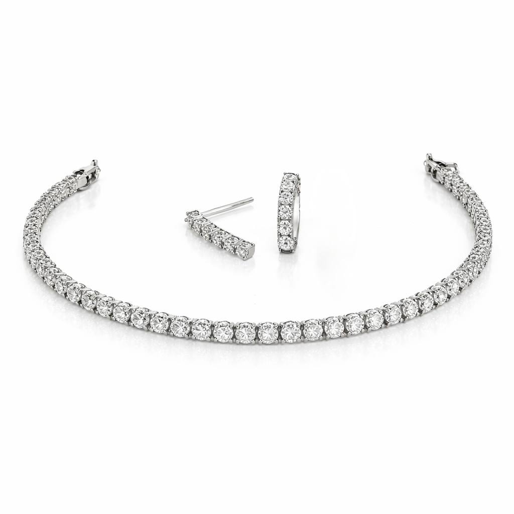 دستبند و گوشواره تنیسی(2.03 وزن نگین کسر شده)